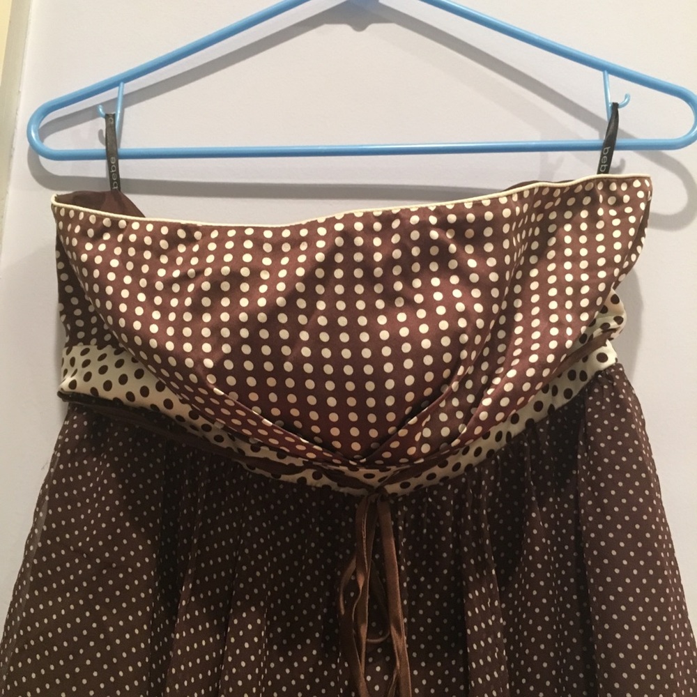 Bebe Strapless Silk Mini